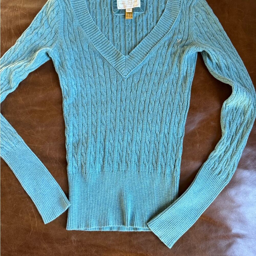 Vintage American Eagle Outfitters V-Neck Sweater - Teal